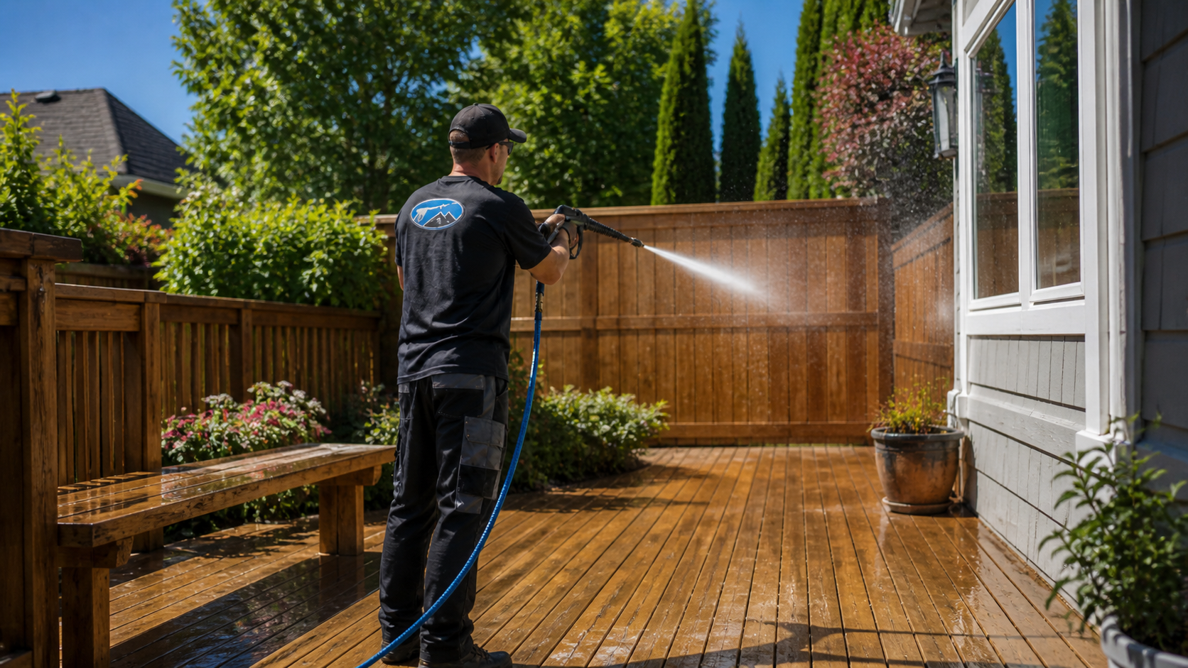 Deck and fence washing